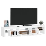 vidaXL Meuble TV avec lumières LED Blanc 200x36 5x40 cm