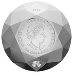 Pièce de monnaie en Argent 50 Dollars g 93.3 (3 oz) Millésime 2021 Forevermark Diamond FOREVERMARK BLACK LABEL ROUND DIAMOND 3D