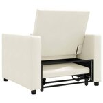 vidaXL Canapé Lit Simple avec des roues Crème 90 x 165 x 87 cm Velours