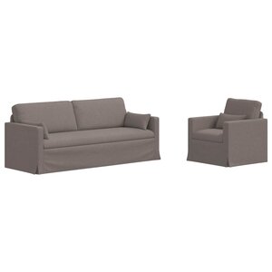 vidaXL Canapé 2 Pièces Taupe 198 x 78 x 80 cm tissu
