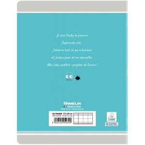 Cahier 90g carte vernie Apprentissage de l'écriture 17x22 cm 32 pages SEYES 3 mm CONQUÉRANT