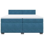vidaXL Sommier à lattes de lit et matelas Bleu 200x200 cm velours