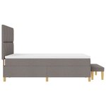 vidaXL Lit à ressort avec matelas et banc taupe 140x190 cm tissu