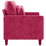 vidaXL Canapé à 2 places Rouge bordeaux 120 cm Velours