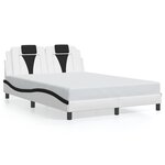 vidaXL Cadre de lit Viana sans matelas blanc et noir 140x190 cm similicuir
