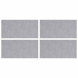 vidaXL Nez de marche Rectangulaire 4 Pièces Argenté 50 x 25 cm Aluminium