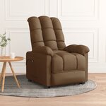 vidaXL Fauteuil inclinable électrique Marron Tissu