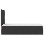 vidaXL Lit ottoman avec matelas noir 90x200 cm tissu
