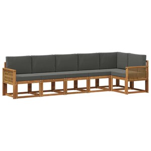 vidaXL Ensemble de canapés d'extérieur 6 pc Naturel et Anthracite
