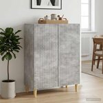vidaXL Buffet Gris béton 66 x 34 5 x 90 cm Bois d'ingénierie