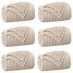 vidaXL Couvertures à jeter 6 Pièces Beige 200 x 150 cm Toison