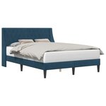 vidaXL Cadre de lit avec tête de lit Bleu 140 x 190 cm Velours