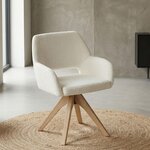 Chaise rembourrée Tissu Teddy Blanc