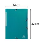 Chemise À Élastiques 3 Rabats Pp Opak - A4 - Vert Foncé - X 50 - Exacompta