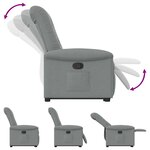vidaXL Fauteuil inclinable Gris clair Tissu