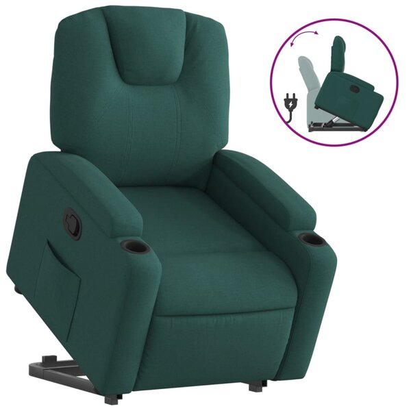 vidaXL Fauteuil inclinable vert foncé tissu