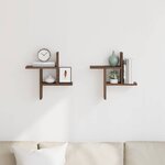 vidaXL Étagères murales 2Pièces chêne marron 38x12x38cm bois d'ingénierie