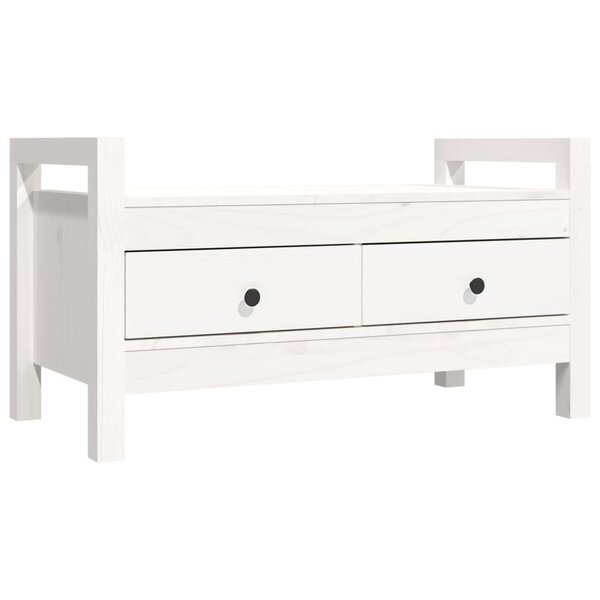 vidaXL Banc d'entrée Blanc 80x40x43 cm Bois de pin massif