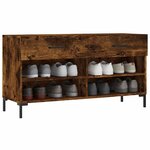 vidaXL Banc à chaussures chêne fumé 102x35x55 cm bois d'ingénierie