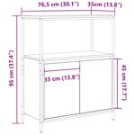 vidaXL Meuble de salle de bain avec étagères chêne marron 76 5x35x95cm