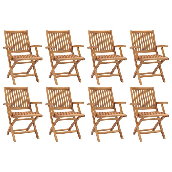 vidaXL Chaises pliables de jardin lot de 8 Bois de teck solide