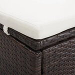 vidaXL Transat à 2 places avec coussin Résine tressée Marron