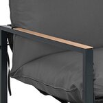 vidaXL Ensemble de canapé de jardin Noir et anthracite Acier