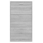 vidaXL Armoire à chaussures Sonoma gris 59x17x108 cm Bois d'ingénierie