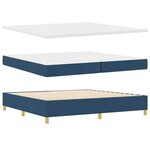 vidaXL Lit à ressorts avec matelas Bleu 200 x 200 cm tissu