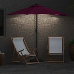 vidaXL Parasol de jardin Rouge bordeaux 294 x 150 x 223 cm tissu