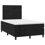 vidaXL Sommier à lattes de lit avec matelas noir 120x190 cm velours