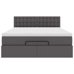 VidaXL Cadre de lit ottoman avec matelas gris 140x190 cm similicuir