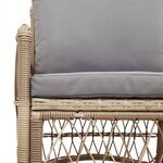 vidaXL Chaise de jardin avec coussin Beige 73 x 61 x 77 cm polyrotin