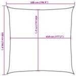 vidaXL Voile d'ombrage 160 g/m² Taupe 5x5 m PEHD