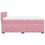 vidaXL Sommier à lattes de lit et matelas rose foncé 140x200cm velours
