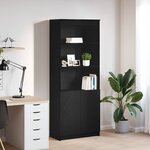vidaXL Buffet haut chêne noir 70x35x180 cm bois d'ingénierie