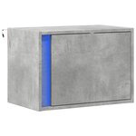 vidaXL Table de chevet murale avec lumières LED gris béton