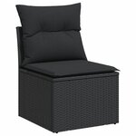 vidaXL Salon de jardin avec coussins 13 Pièces noir résine tressée