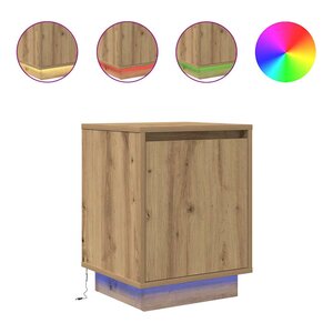 vidaXL Armoires de chevet lumières LED 2Pièces chêne artisanal 38x34x50cm