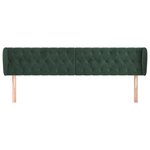 vidaXL Tête de lit avec oreilles Vert foncé 183x23x78/88 cm Velours