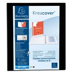 Classeur Pp Personnalisable Kreacover - 4 Anneaux En D 30mm - A4 Maxi - Noir - Exacompta