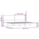 vidaXL Cadre de lit en métal sans matelas chêne fumé 200x200 cm