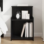 vidaXL Meuble de nuit en chêne noir - 40 x 35 x 60 cm - Bois d'ingénierie
