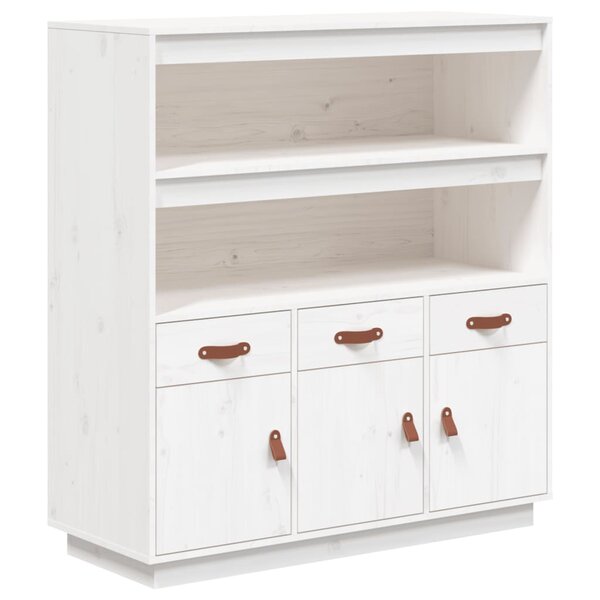vidaXL Buffet haut Blanc 100x40x108 5 cm Bois massif de pin