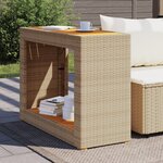 vidaXL Table d'appoint de jardin dessus en bois beige 100x40x75 cm