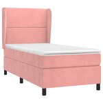 vidaXL Sommier à lattes de lit avec matelas Rose 100x200 cm Velours