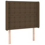 vidaXL Tête de lit avec oreilles Marron foncé 83x16x118/128 cm Tissu