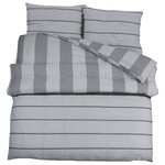 vidaXL Ensemble de housse de couette Gris 225x220 cm Coton