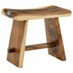 vidaXL Tabouret de salle de bain Naturel 50 x 30 x 45 cm Bois naturel