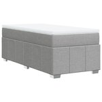 vidaXL Sommier à lattes de lit avec matelas Gris clair 90x200 cm Tissu